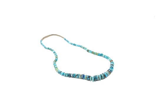 Santo Domingo Wrapped Closure Graduated Turquoise Heishi Necklace