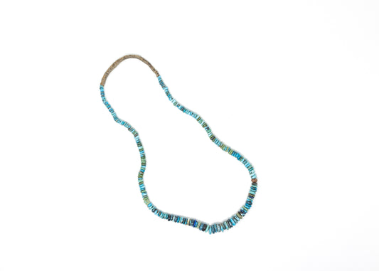 Santo Domingo Wrapped Closure Graduated Turquoise Heishi Necklace