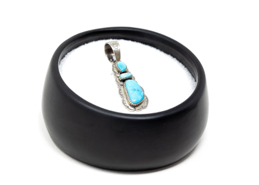 Bobby Johnson Kingman Turquoise Triple Stone Pendant