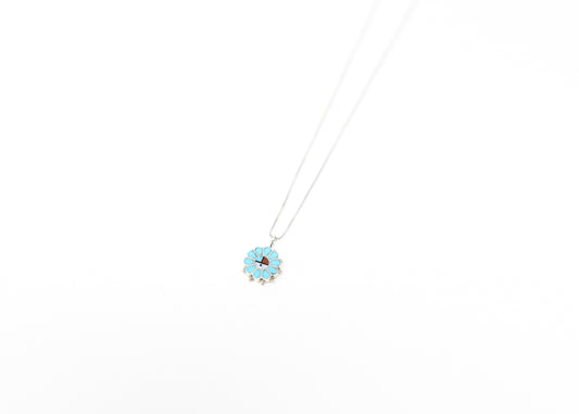 Mini Turquoise Sunface Necklace