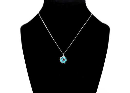 Mini Turquoise Sunface Necklace