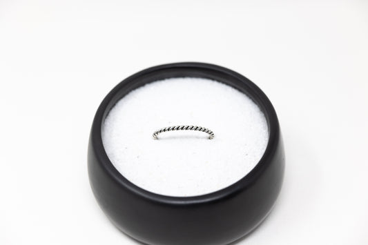 Sterling Silver Round Twist Wire Cuff Bracelet