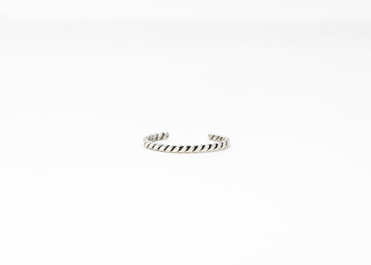 Sterling Silver Flat Twist Wire Cuff Bracelet