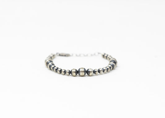 Sterling Silver Oxy Multi Bead Bracelet