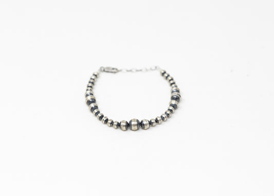 Sterling Silver Oxy Multi Bead Bracelet