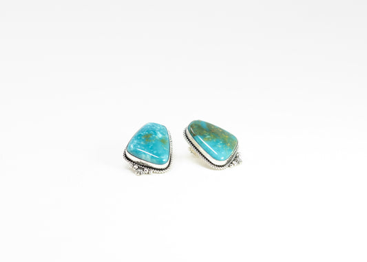 Large Stone Armenian Turquoise Earrings