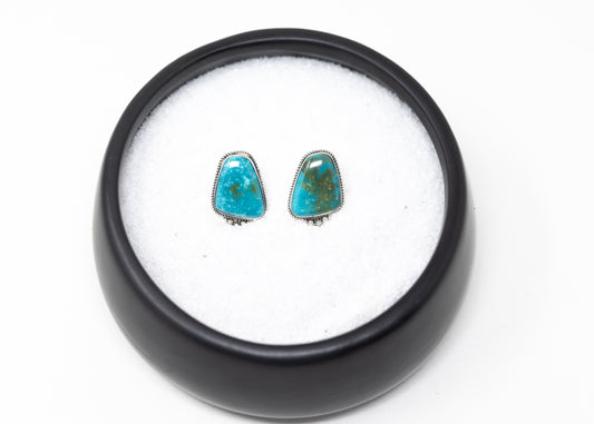 Large Stone Armenian Turquoise Earrings