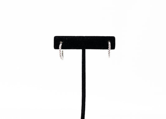 Tahe Sterling Silver Twist Wire Half Hoops