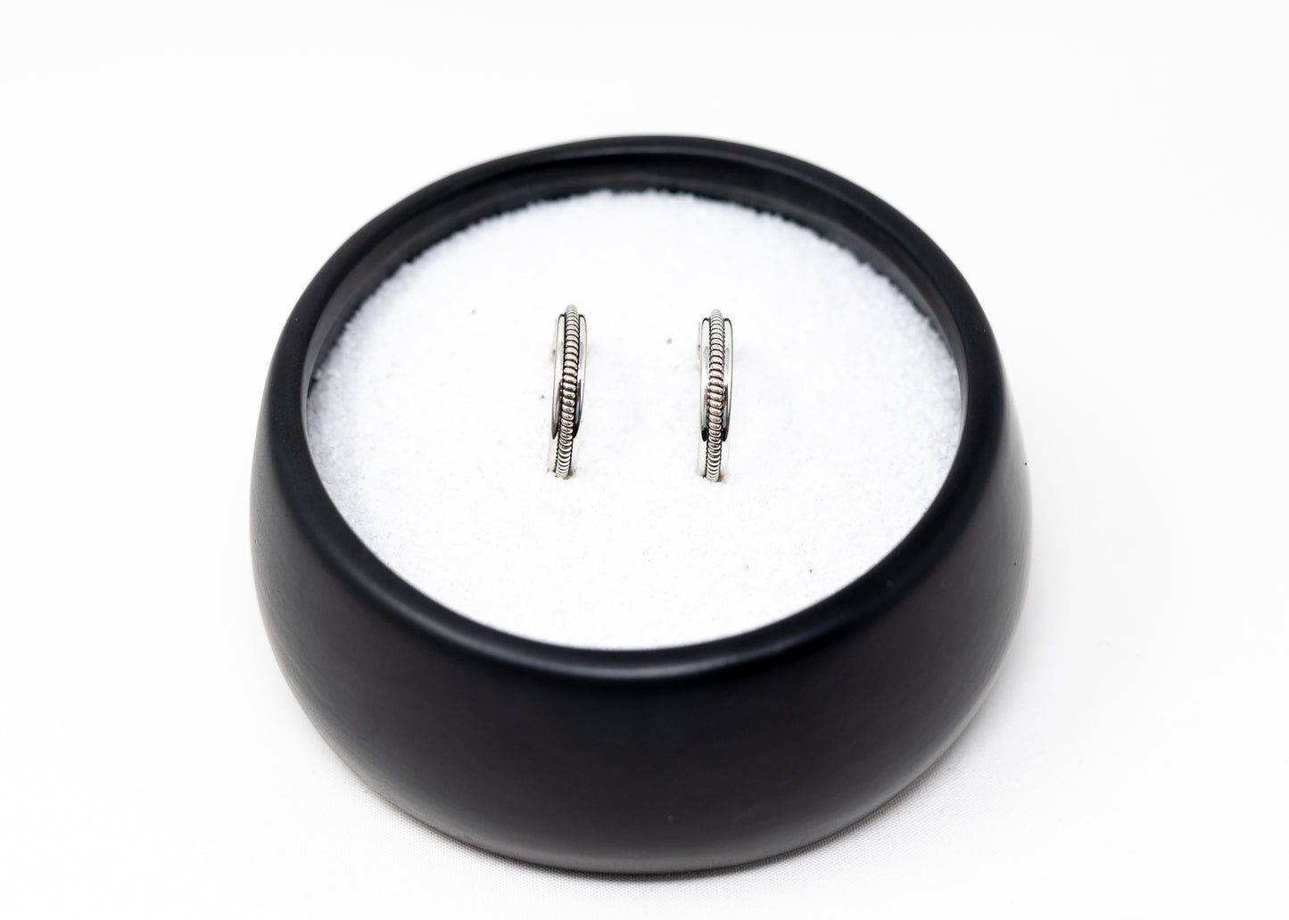 Sterling Silver Single Row Large Hoops