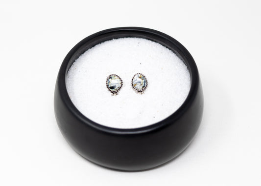 New Lander Turquoise Sterling Triple Dot Earrings