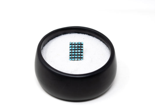 Zuni Kingman Turquoise Snake Eye Ring