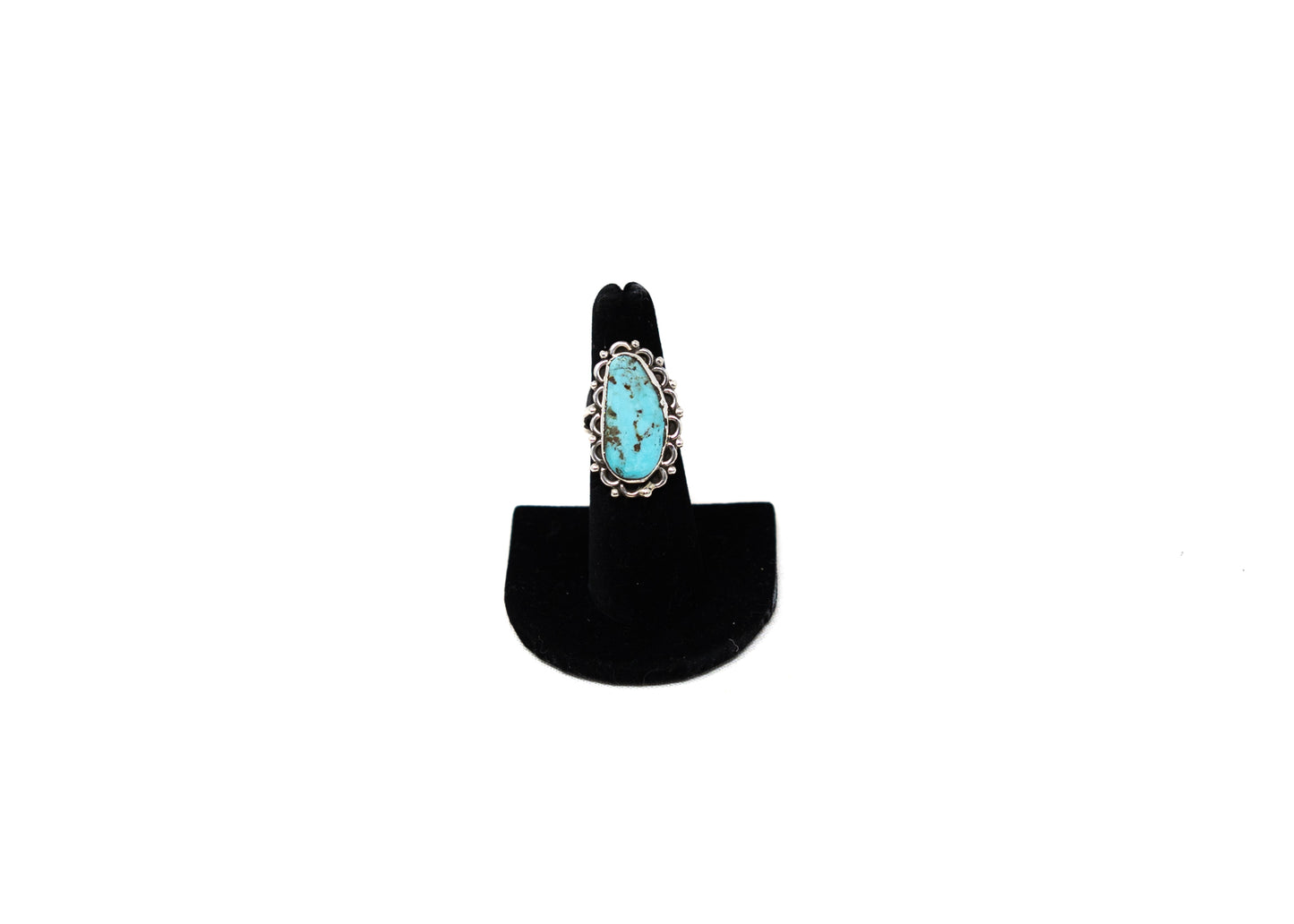 Kingman Turquoise Scalloped Sterling Ring