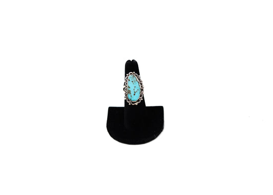 Kingman Turquoise Scalloped Sterling Ring