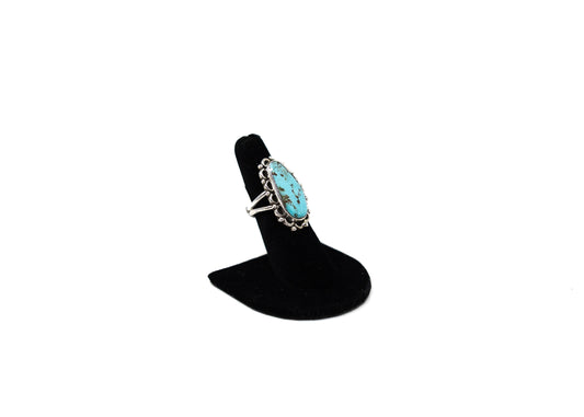 Kingman Turquoise Scalloped Sterling Ring