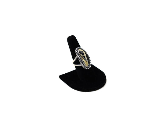 Large Stone Peanut Wood Jasper Rope Ring