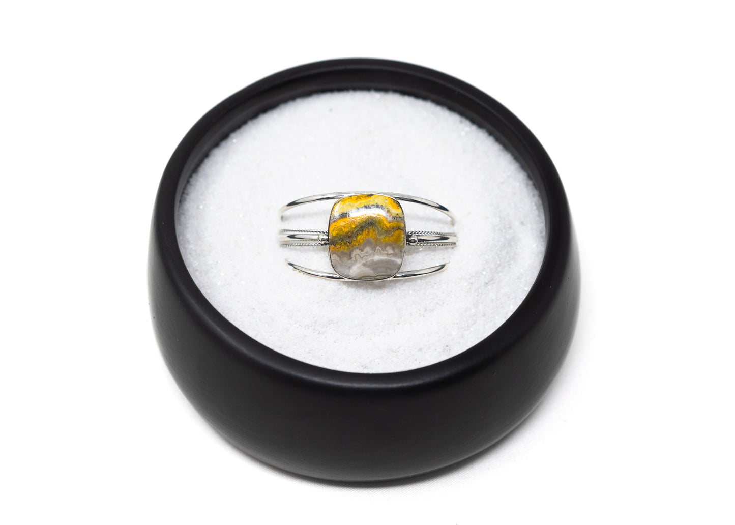 Large Square Stone Bumblebee Jasper Cuff Bracelet