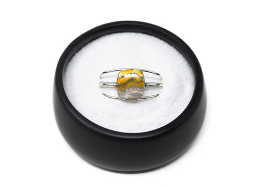 Large Square Stone Bumblebee Jasper Cuff Bracelet