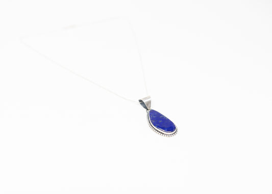 Large Stone Lapis Pendant Necklace
