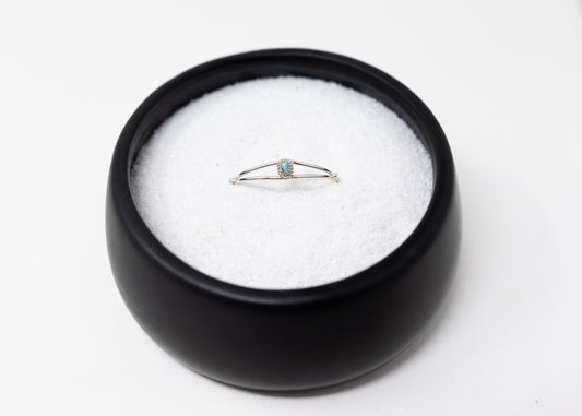 Sterling Silver Twist Wire Oval Turquoise Stone Baby Cuff