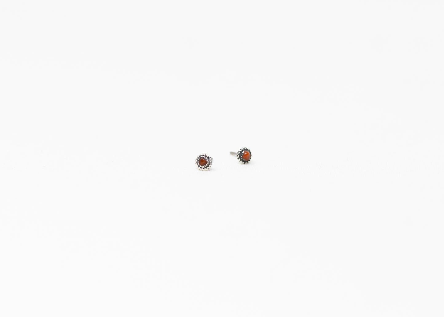 Sterling Twist Rope Coral Micro Dot Studs