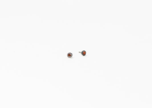 Sterling Twist Rope Coral Micro Dot Studs