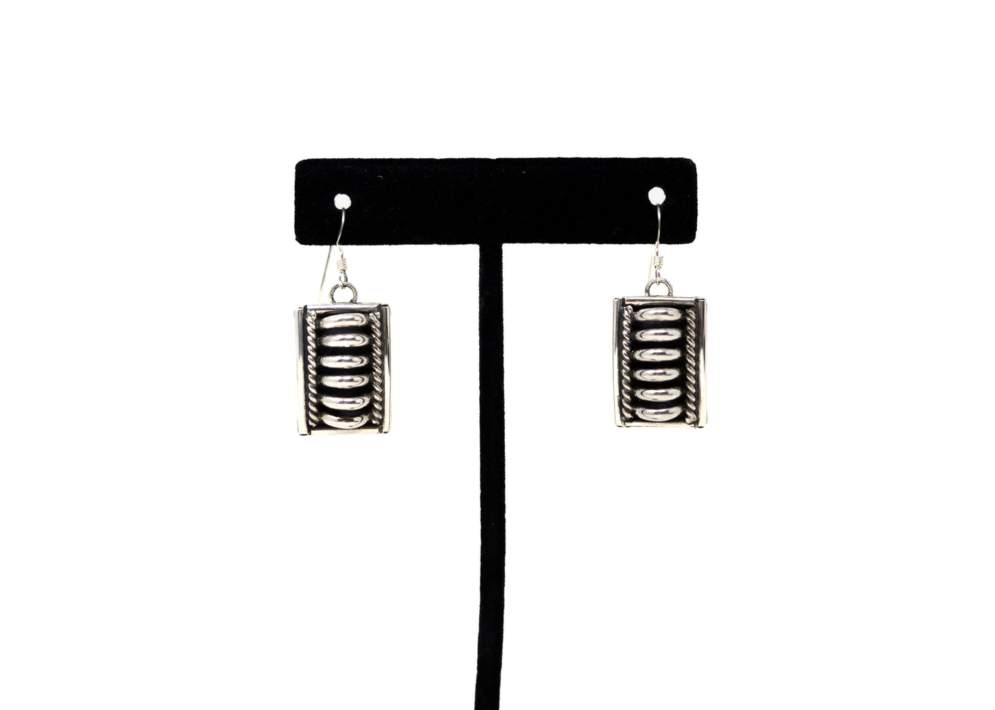 Sterling Silver Ribbed Cable French Wire Earrings