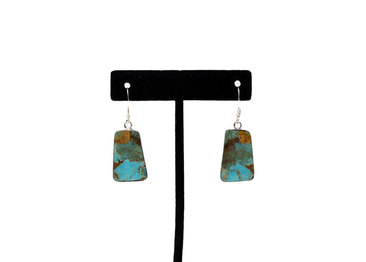 Kewa Turquoise Sterling Slab Earrings