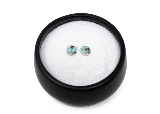#8 Turquoise Round Stone Earrings
