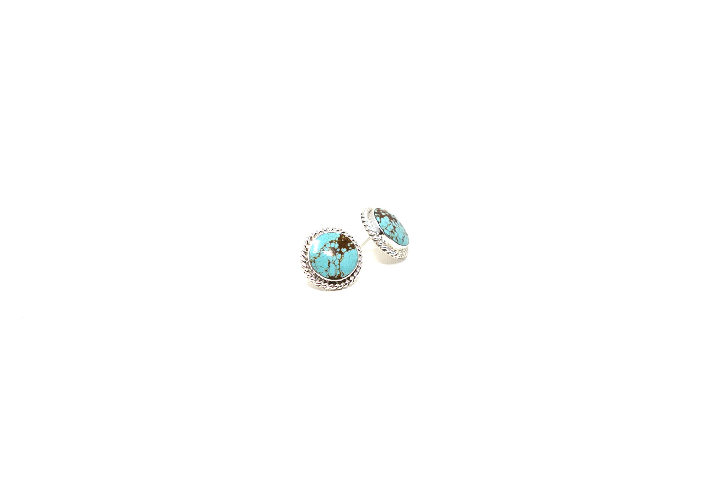#8 Turquoise Round Stone Earrings