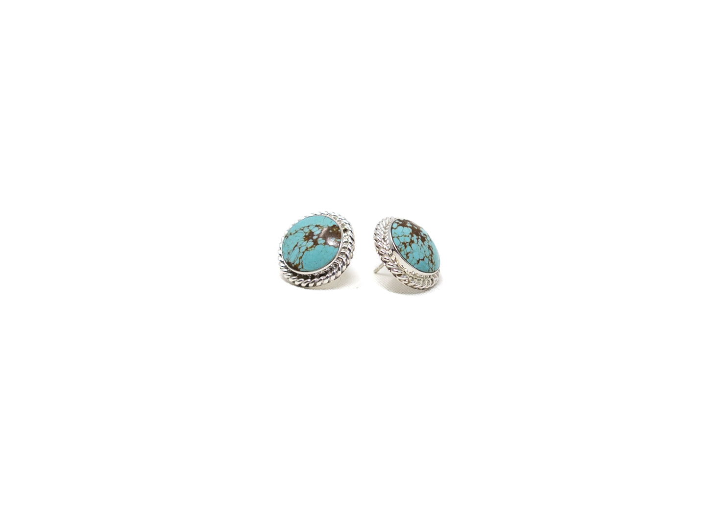 #8 Turquoise Round Stone Earrings