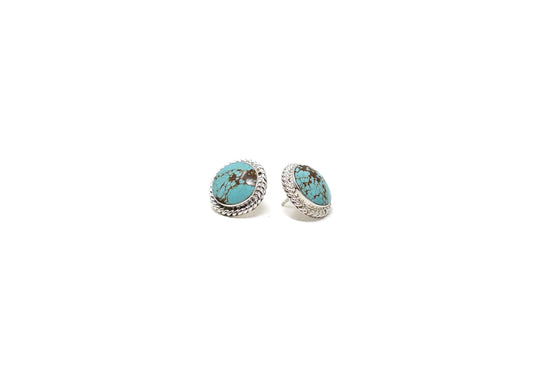 #8 Turquoise Round Stone Earrings