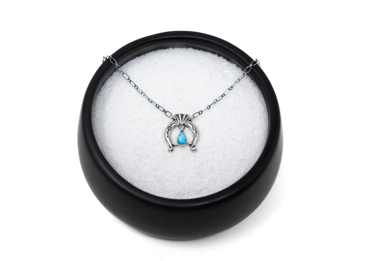 Mini Sandcast Kingman Turquoise Naja Necklace