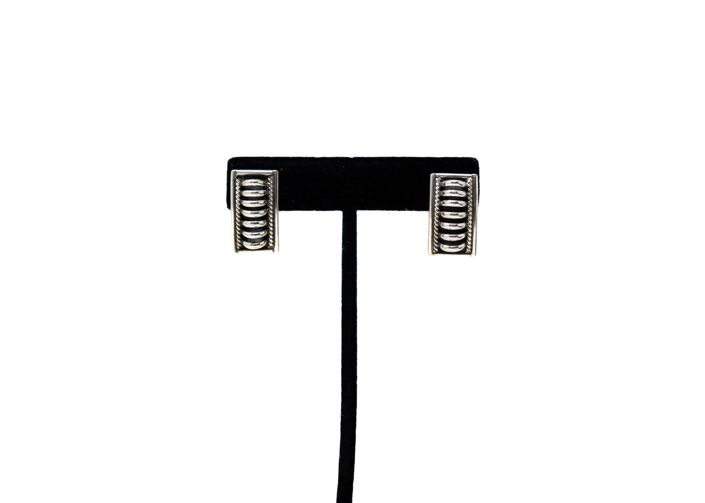 Priscilla Apacheto Sterling Silver Ribbed Cable Earrings