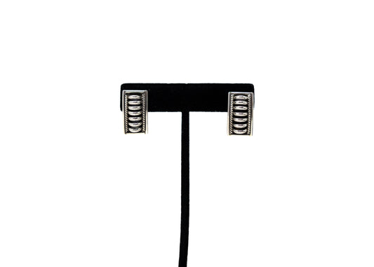Priscilla Apacheto Sterling Silver Ribbed Cable Earrings