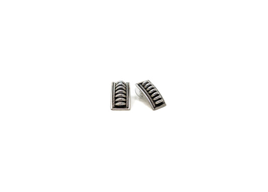 Priscilla Apacheto Sterling Silver Ribbed Cable Earrings