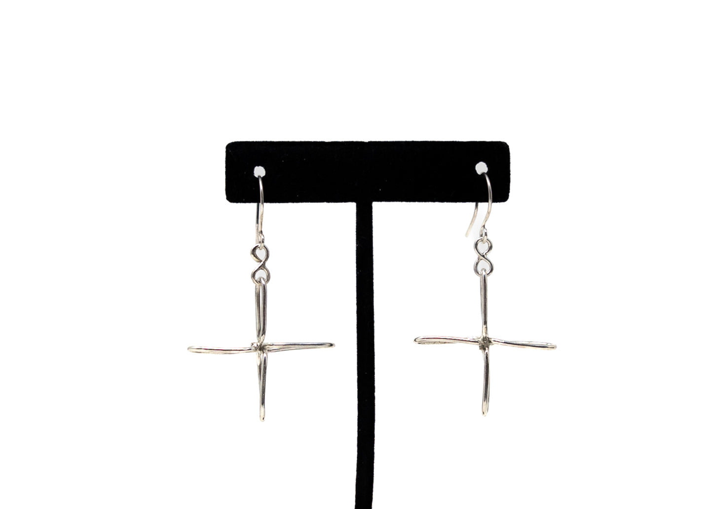 Sterling Paperclip Four Direction Earrings