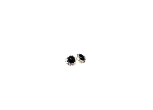 Black Onyx Triple Dot Earrings