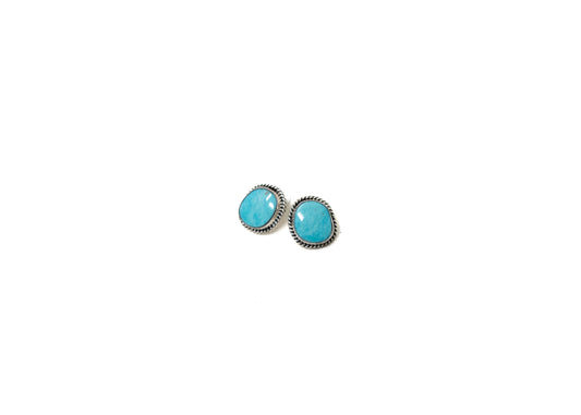 Freeform Cloud Mountain Turquoise Earrings