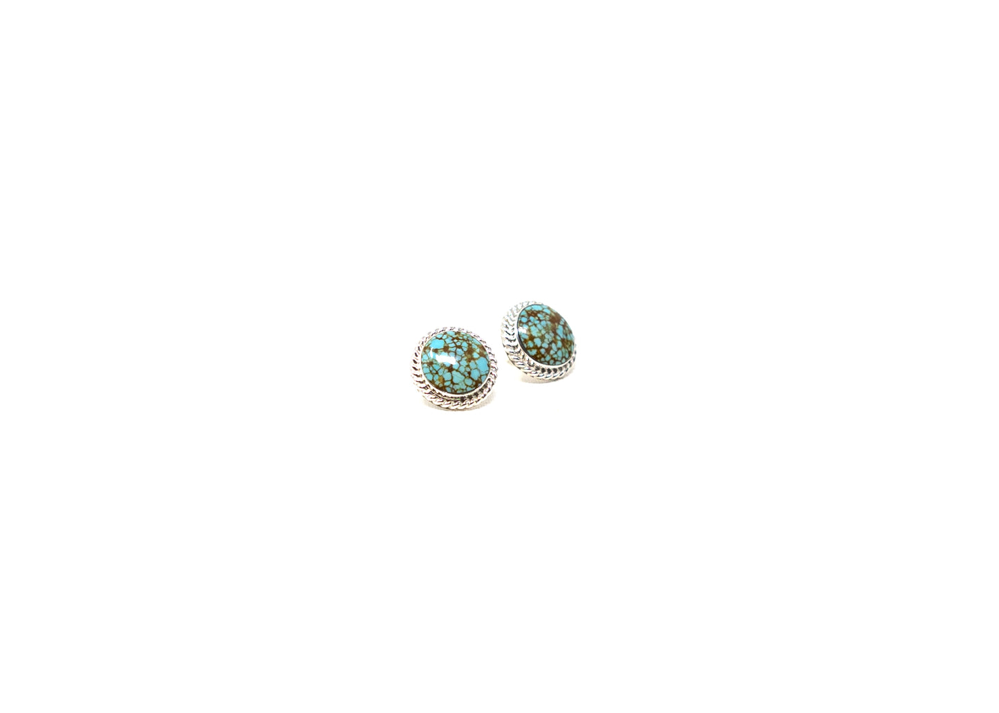 #8 Turquoise Round Stone Earrings