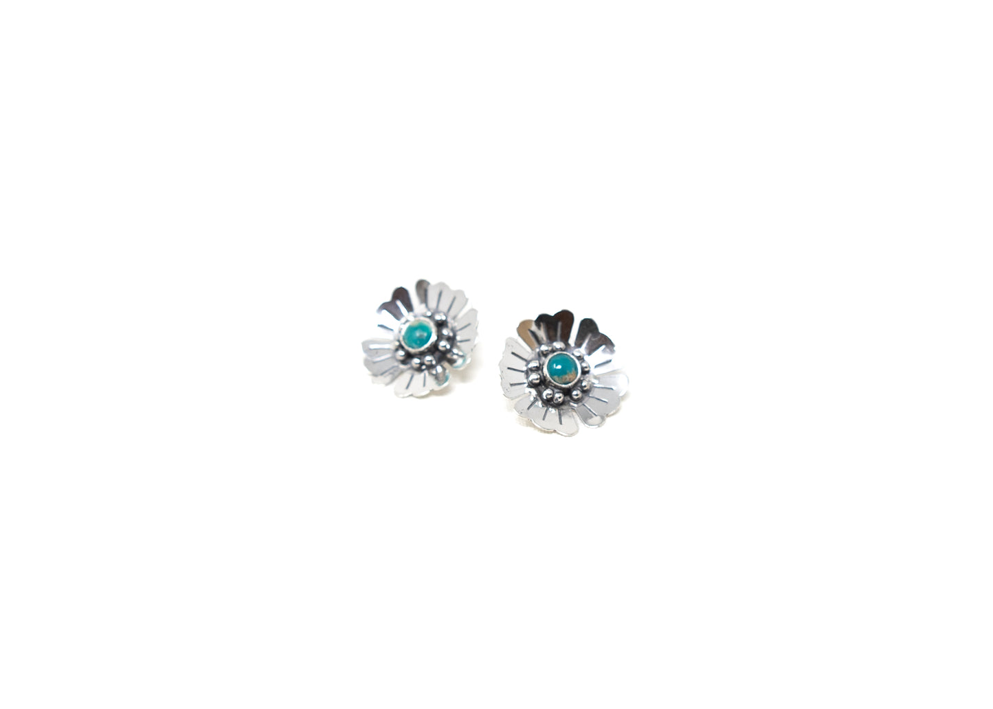 Sterling Turquoise Desert Daisy Earrings