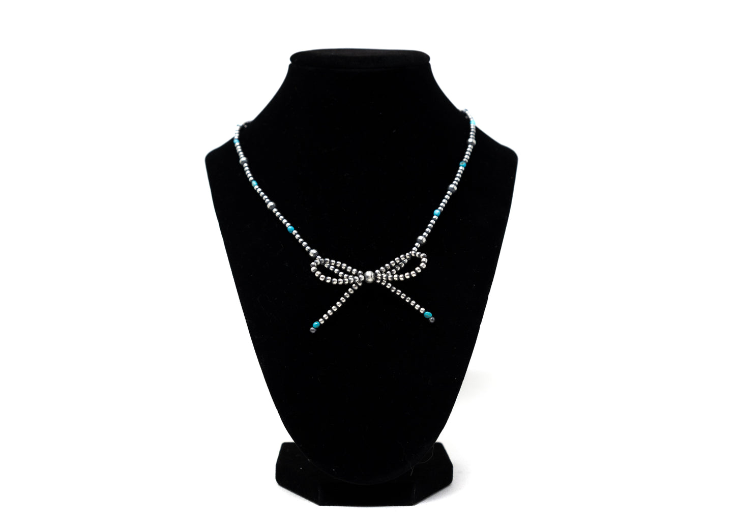 Sterling Silver and Turquoise Bowtie Necklace