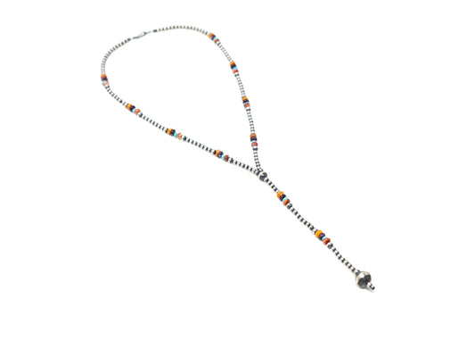 Sterling Silver, Kingman and Spiny Multi Bead Lariat
