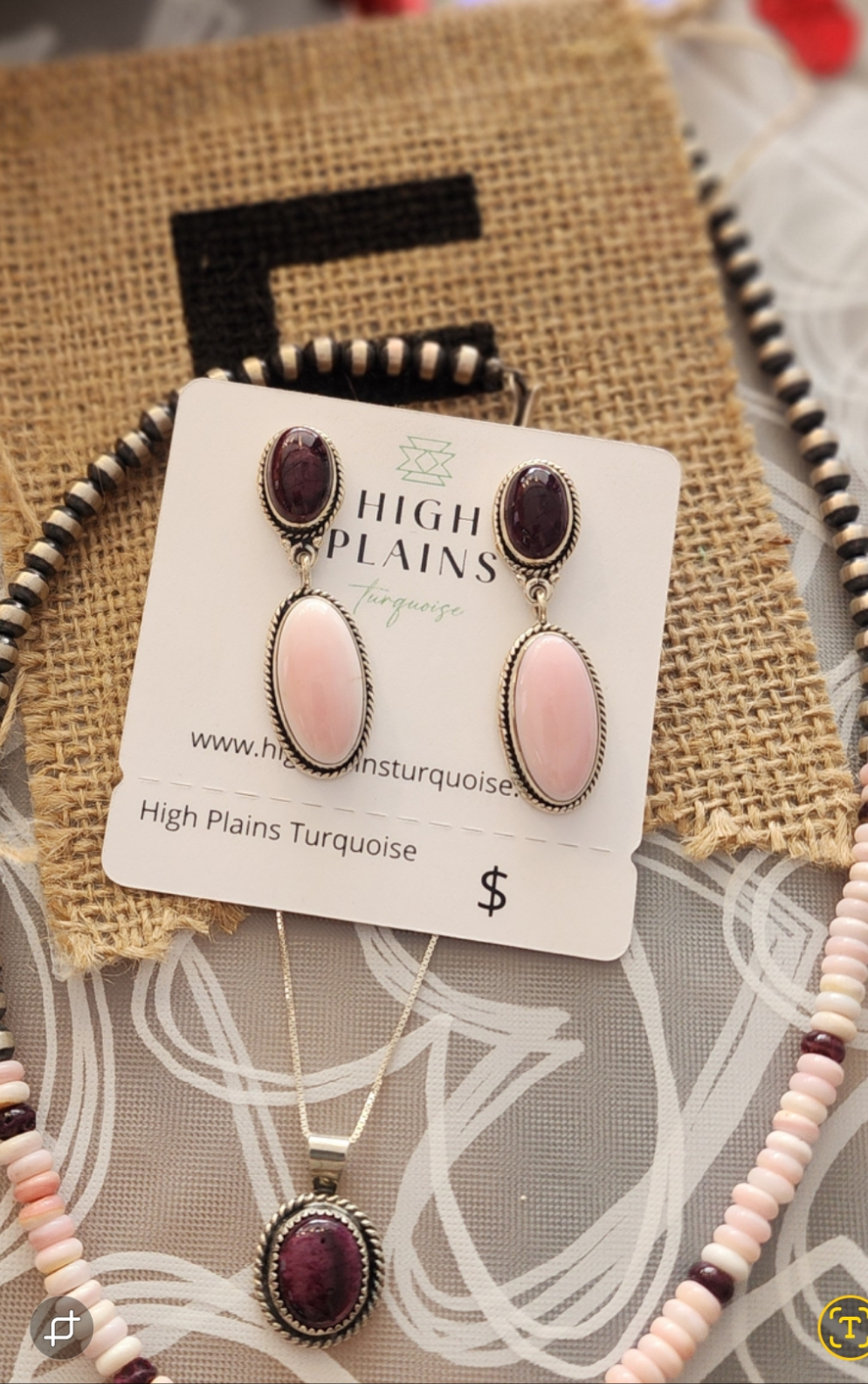 Pink Conch & Purple Spiny Earrings