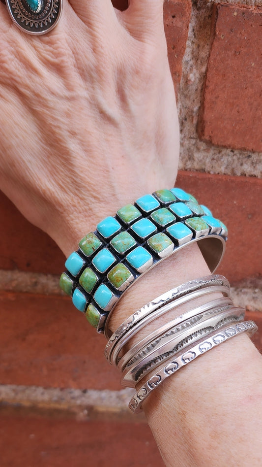 Mark Yazzie Kingman Turquoise Multi-Stone Cuff Bracelet