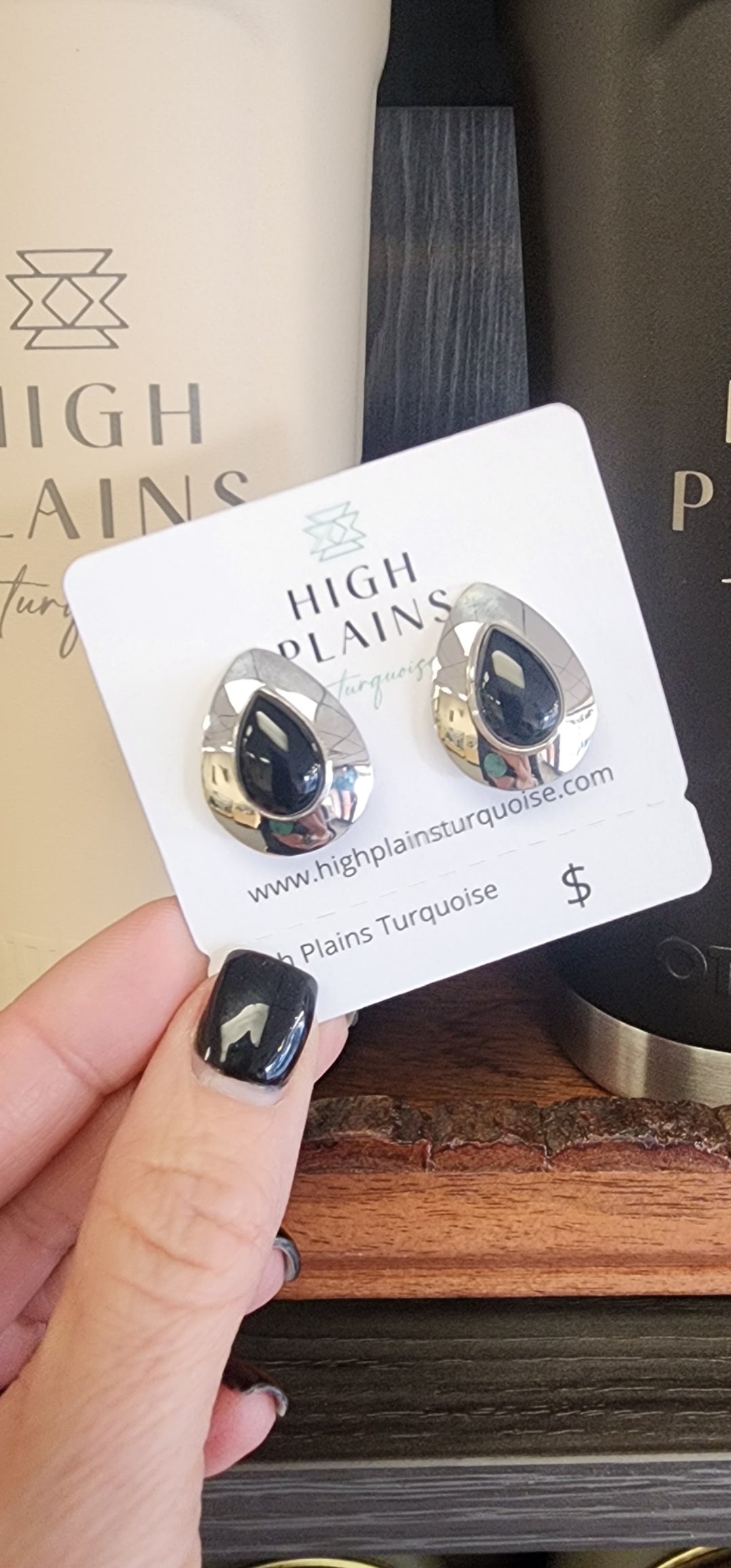 Black Onyx Clip-On Earrings