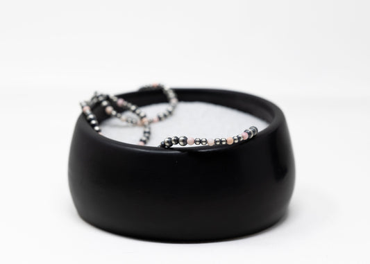 Sterling and Pink Conch Beaded Bracelet