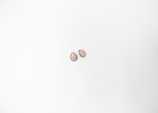 Extraordinary Sterling Detail Pink Conch Teardrop Earrings