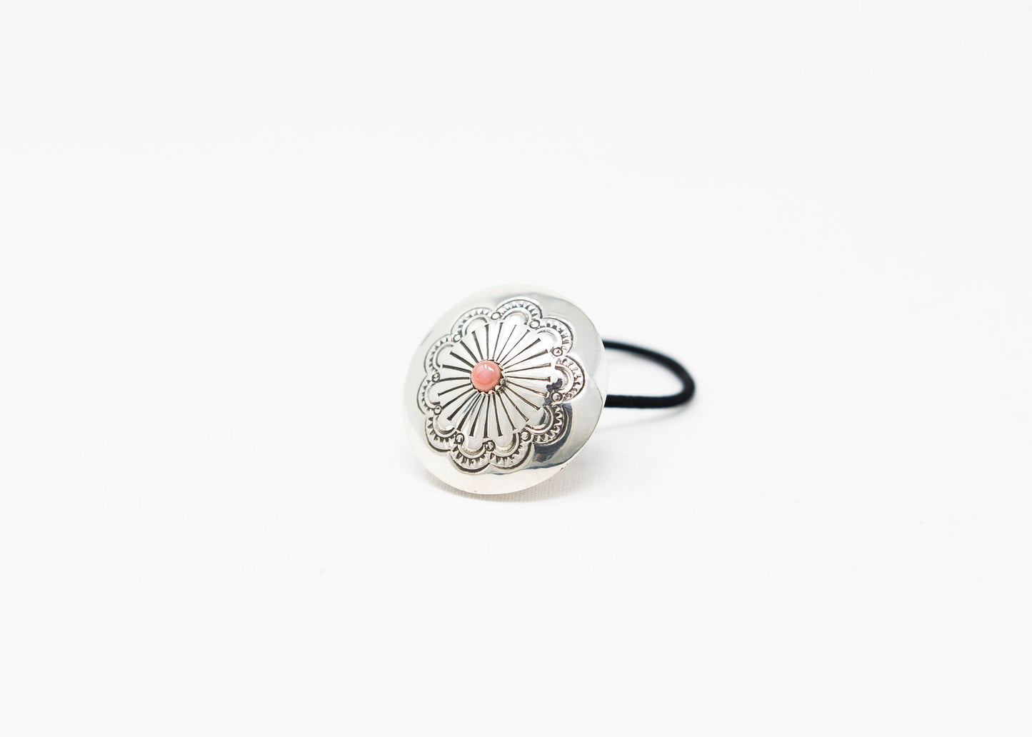 Stamped Sterling Silver Pink Conch Hair Tie