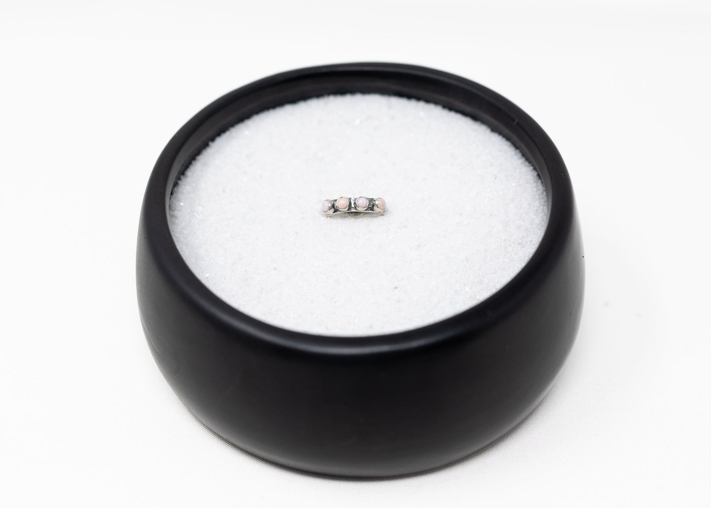 4-Stone Pink Conch Sterling Ring