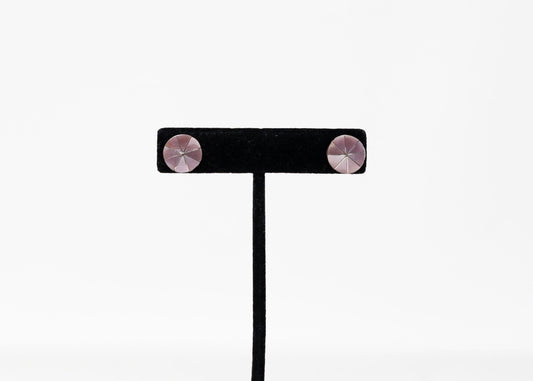 Zuni Pink Mother of Pearl Sterling Inlay Earrings